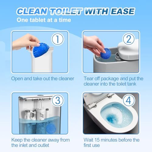 KIISIISO Toilet Bowl Tablets 54 Pack Automatic Cleaner with Long-Lasting Fragrance