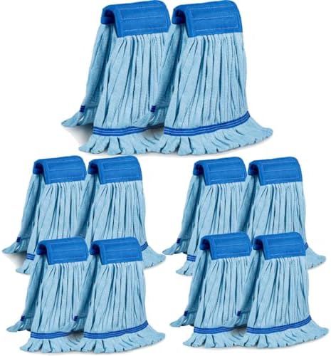 10 Pack Large Microfiber Tube Mop Refill - Heavy Duty Industrial Mop Head
