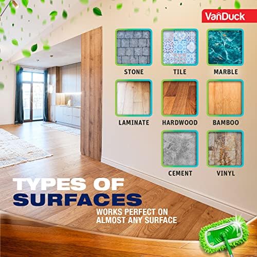 VanDuck Dust Mop Refill 6 Pack - Microfiber Pet Heavy Duty Dry Cloth