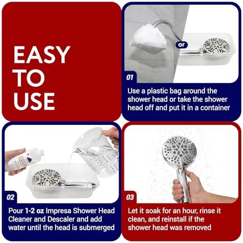 IMPRESA 8 oz Hard Water Cleaner - Limescale Remover for Shower Heads
