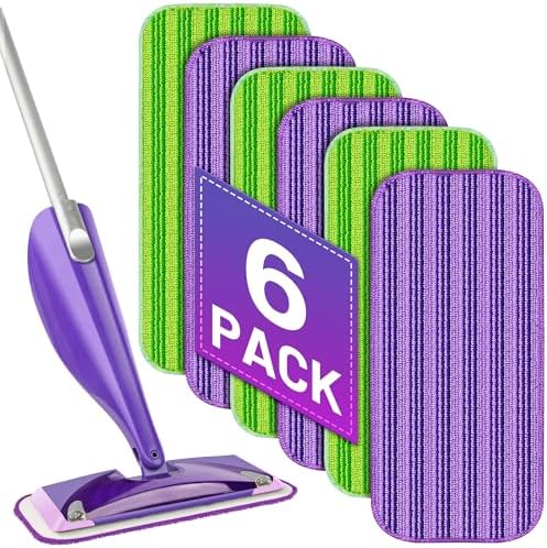 PAPCLEAN Reusable Mop Pads 6 Pack for Swiffer Wet Jet