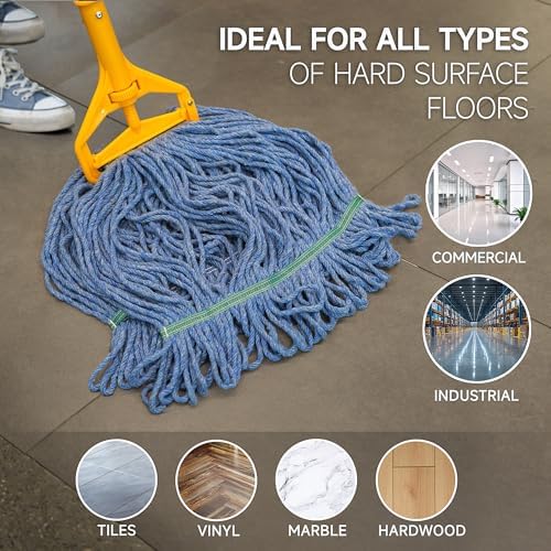ONESIMUS 16oz Cotton Looped Mop Head Replacements Pack of 3