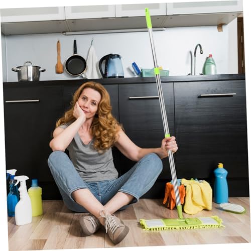 3-Section Mop Handle Replacement Sturdy Plastic Stainless Steel Mop Rod