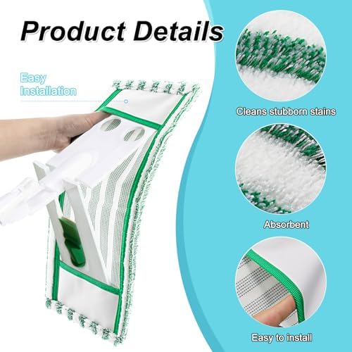 Aiyiried Microfiber Mop Pads 2 Pack Refills for Libman WetDry Mop
