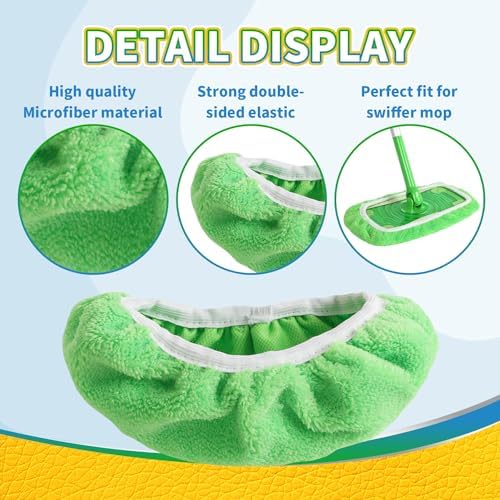 Zehrai Reusable Chenille Swiffer Mop Pads 5 Pack