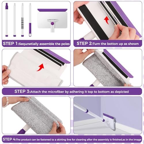 4 Replacement Mop Pads for Wlich Baseboard Cleaner 1