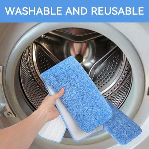 BeiLan 24 Microfiber Mop Pad Refills - 8 Pack Reusable Wet Dry Cleaning Pads