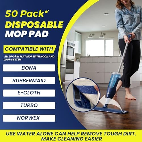 F Flammi Microfiber Disposable Mop Pad 50 Pack