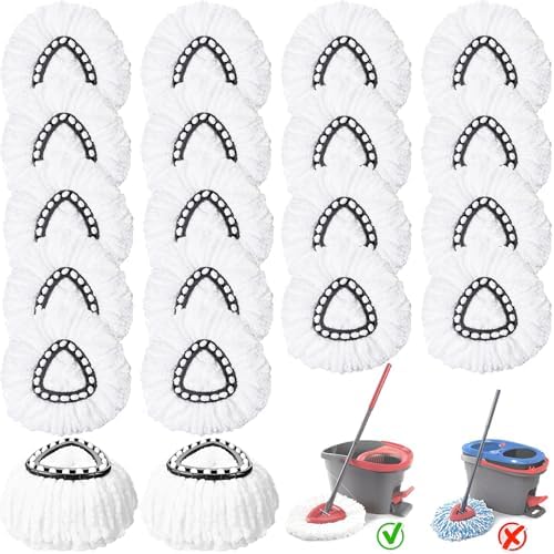 20 Pack Spin Mop Replacement Heads EasyWring 1-Tank System
