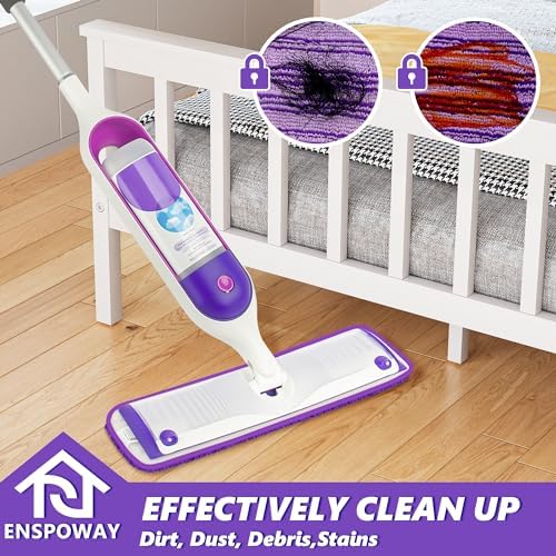 ENSPOWAY 8 Pack Reusable Mop Pads - Purple