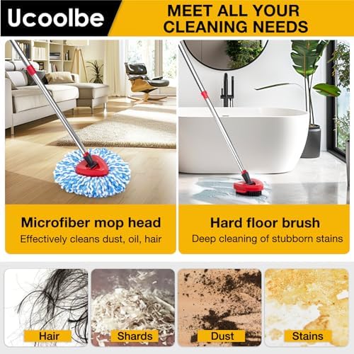 Ucoolbe Spin Mop Replacement Set for O Cedar RinseClean 2 Tanks