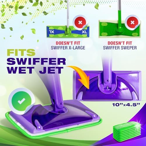 Millifiber Reusable Mop Pads for Swiffer WetJet 2 Pack - Eco-Friendly
