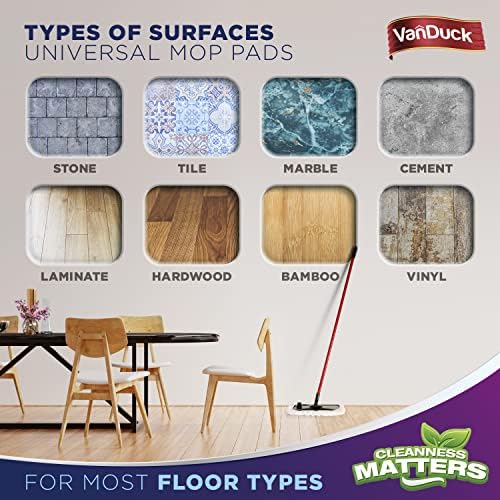 VanDuck 15x8 inch Terry Cloth Mop Refills 4-Pack 1