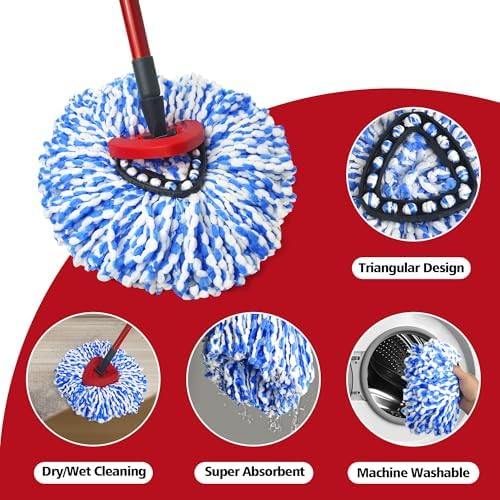 NEWE Mop Head Replacements 2 Pack for O-Cedar RinseClean 2