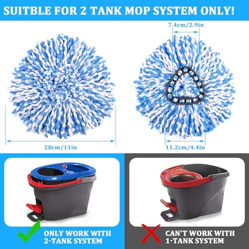 NICEMOVIC 4-Pack Mop Heads for O-Ceda RinseClean 2-Tank System
