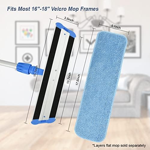 Layers 6 Pack 18inch Microfiber Mop Pads - Reusable Washable Replacement