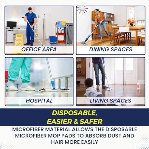 18 Inch Microfiber Mop Pad 24 Pack Replacement for Hook Loop Mop