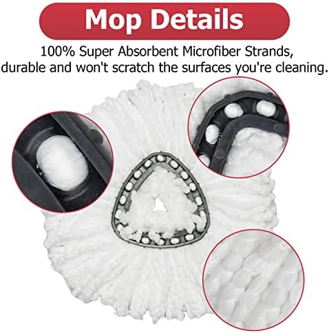 Qulable Spin Mop Refill Head 6 Pack with Base
