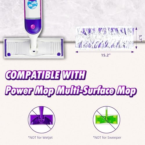 DrFlito 24 Count Swiffer Power Mop Refills - Multi-Surface Clean Unscented