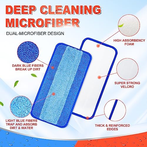 DR DAPPER Reusable Wet Jet Pads 4 Pack for Swiffer WetJet Mop