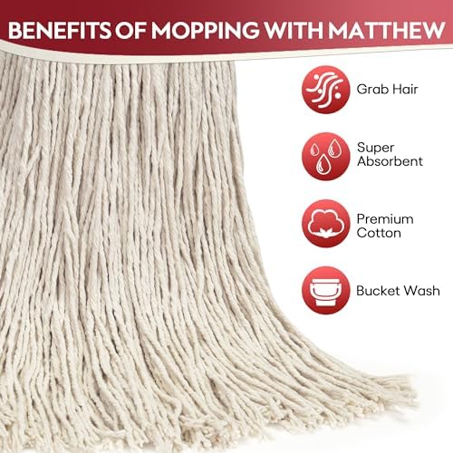 Matthew Cleaning 16oz 3-Pack Cotton Mop Heads