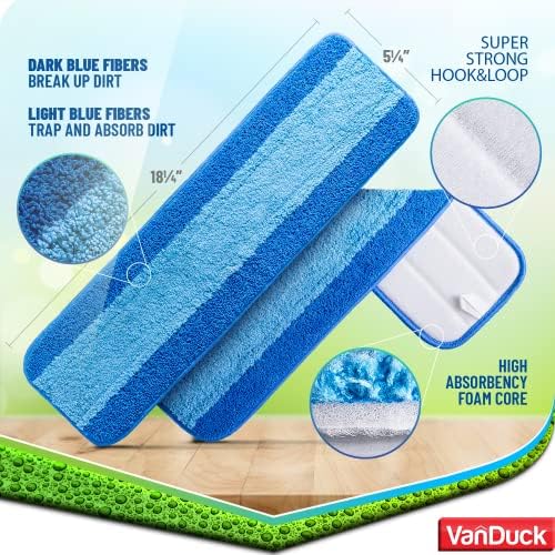 VanDuck Microfiber Mop Pads 3 Pack for Bona 18 Inch