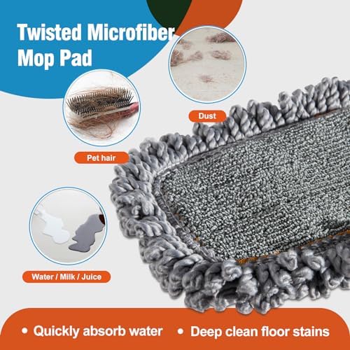 4-Pack Microfiber Mop Pads for CLEANHOME Dust Mop