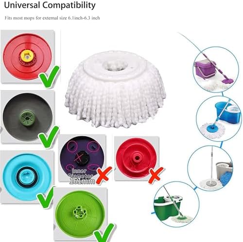 YWSHF 5 Pack Spin Mop Head Replacement Universal for 360 Systems