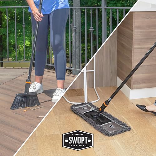 SWOPT 24 Microfiber Dust Mop with Interchangeable Handles