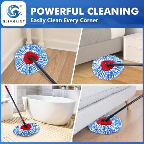 GLIMGLINT Mop Replacement Heads 8-Pack for RinseClean 2-Tank System