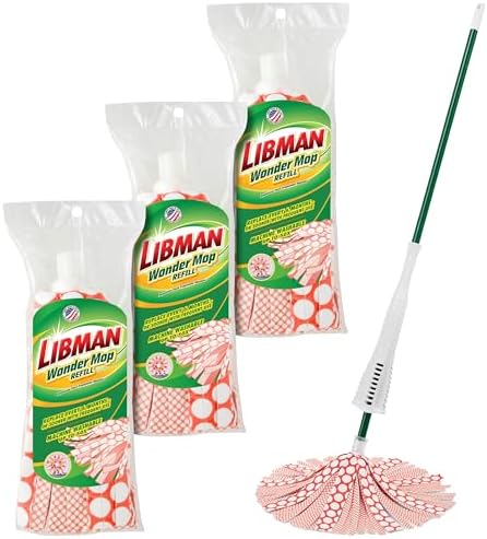 Libman Wonder Mop with 3 Refills - 62 Inch Handle