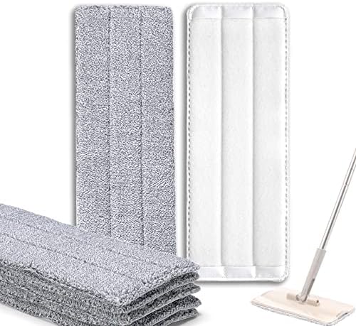 Bycarm 6 Pack Microfiber Mop Pads for 13 Inch Flat Mop