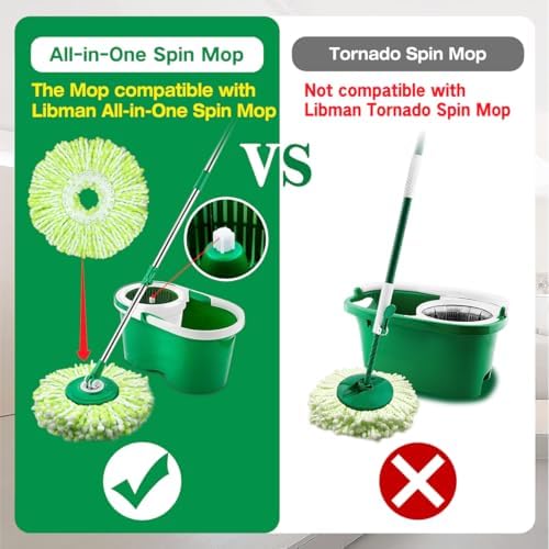 3 Pack Microfiber Mop Head Replacements for Libman Spin Mop