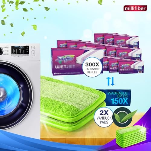 Millifiber Reusable Mop Pads 4 Pack - Eco-Friendly Swiffer WetJet Refill