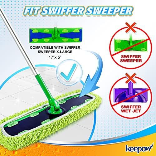 KEEPOW Reusable XL Wet Pads Refills for Swiffer XL Mop
