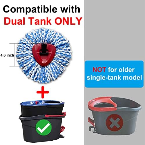 RUXIEWEY Spin Mop Refill Replacement Head 2 Pack