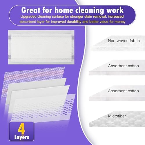 Bisenkud 48 Count Wetjet Pad Refills for Swiffer Wet Jet