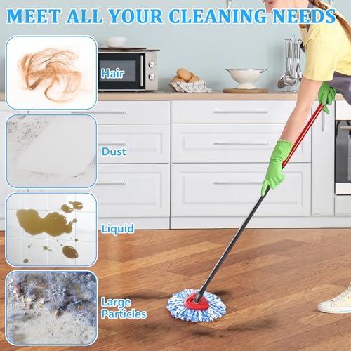 NICEMOVIC 4-Pack Mop Heads for O-Ceda RinseClean 2-Tank System