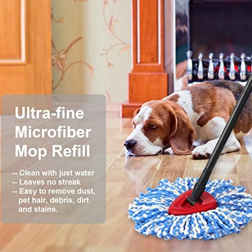 RUXIEWEY Spin Mop Refill Replacement Head 2 Pack