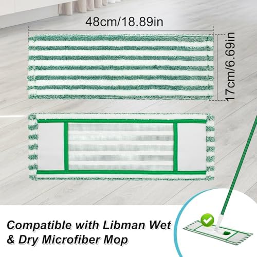 Aiyiried Microfiber Mop Pads 2 Pack Refills for Libman WetDry Mop