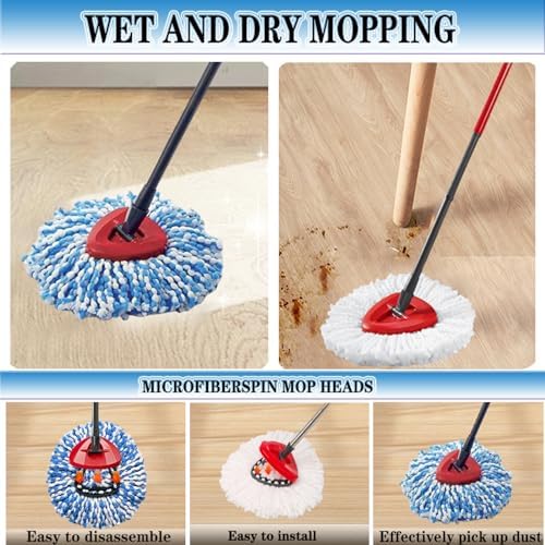 Fazlynyi 4 Pack Microfiber Mop Heads for O-Ceda Mop