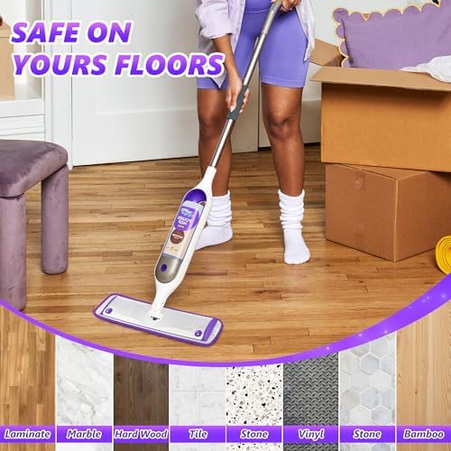 EXEGO 6 Count Reusable Microfiber Mop Pads for Swiffer PowerMop