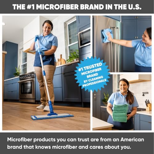 18 inch Microfiber Mop Pads - 18 Pack Machine Washable Reusable 1