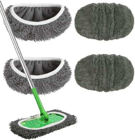 Febsow Reusable Microfiber Mop Pads 4PCS for Swiffer Sweeper