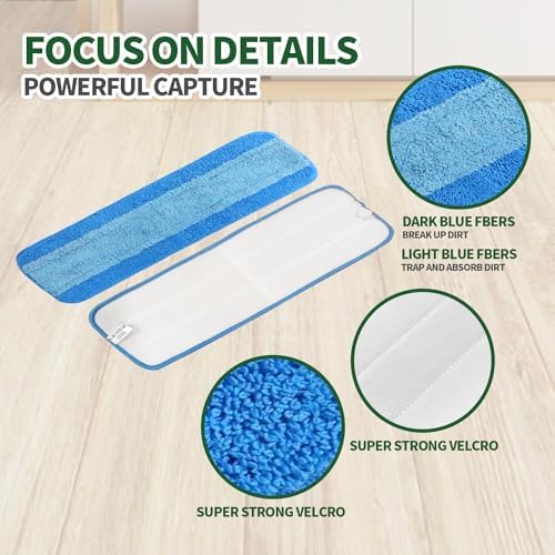 6 Pack Microfiber Cleaning Pads for Bona Mop