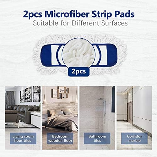 Eyliden Mop Pads 2 Pack Blue for Hardwood Floor Cleaning