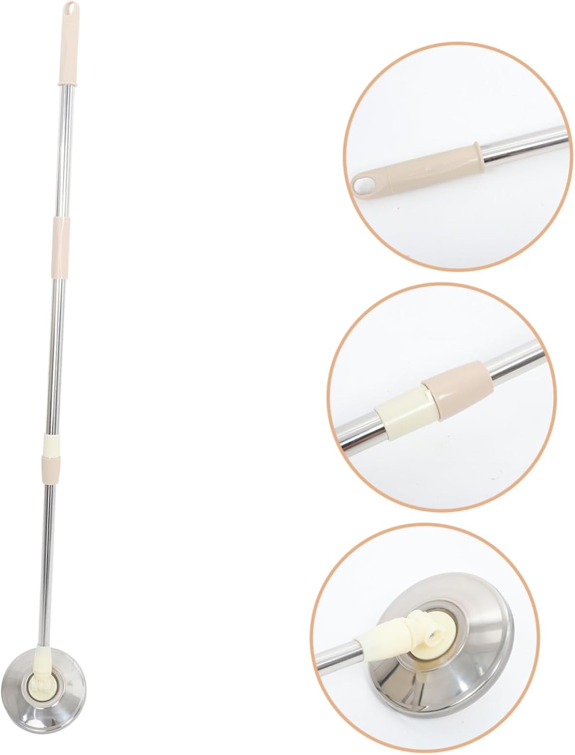 FRCOLOR Rotating Mop Handle Replacement Khaki Stick 1