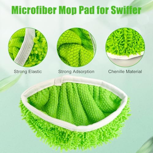 6 Pack Reusable Microfiber Mop Pads for Swiffer Sweeper Mop