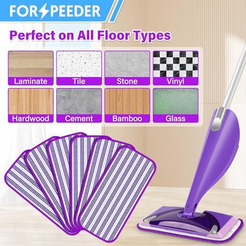 FORSPEEDER 6 Pack Reusable Mop Pads for Swiffer WetJet 1