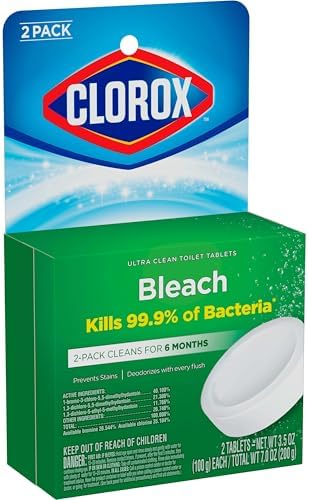 Clorox Ultra Clean Toilet Tablets with Bleach 2 Count 35 Ounces Each